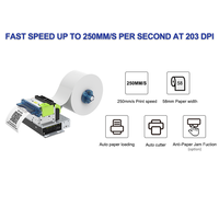 Imprimante thermique compacte CASHINO 58 mm pour kiosque, 203 dpi, multi-interfaces, en stock pour le stationnement et les commandes en libre-service