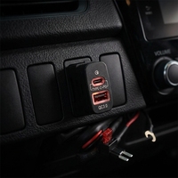 Chargeur de voiture double charge rapide PD QC3.0 pour Mitsubishi Pajero Lancer ASX Outlander, prise d'origine, installation sans perçage