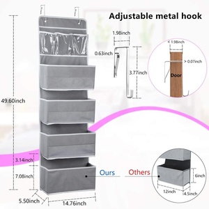 Armoire de <span class=keywords><strong>rangement</strong></span> pour bébé, organisateur de penderie, armoire de <span class=keywords><strong>rangement</strong></span> avec 4 grandes pochettes et 3 petites pochettes en PVC pour cosmétiques, <span class=keywords><strong>jouets</strong></span>, crèche - Product Image 4