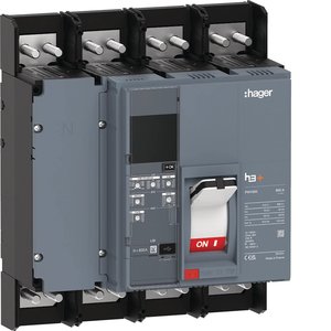 HEQ801JR ปรับแต่งได้ด้วยเซอร์กิตเบรกเกอร์แบบหล่อขึ้นรูปของ Hagers รุ่น h3+ PW1600 LSI 4P 800A 70kA - Product Image 1