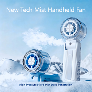 Ventilador de <span class=keywords><strong>Mano</strong></span> Recargable de Alta Tecnología con Pantalla LED, Ventilador Personal USB de <span class=keywords><strong>Mano</strong></span>, Mini Ventilador de Cuello - Product Image 1