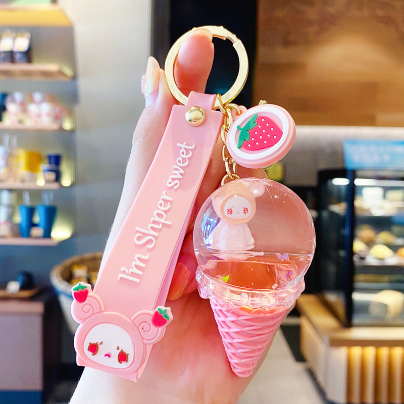 Juicy Couture Ice Cream Cone Gelato Charm Pink Green W/ Clasp Vintage