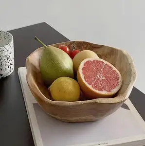 나무 그릇 크리 에이 티브 대형 말린 과일 접시 데코 용 멀티 g 나무 반죽 그릇 나무 믹싱 그릇