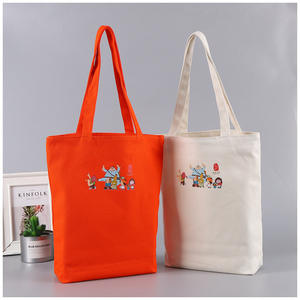 Sac fourre-tout en toile écologique en coton biologique, sac imprimé dessin animé de grande capacité, offre spéciale - Product Image 5