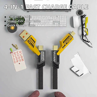 Cable de Carga USB-C Trenzado Tipo C 1M 2M 4M 1PD 65W 27W Carga Rápida con Cubierta de Aleación de Zinc y Nylon Multifunción para Teléfono 4M