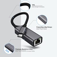 Adaptador SYONG USB-C a RJ45 Gigabit Ethernet con Soporte para 10/100/1000 Mbps, Adaptador Tipo-C, Hub USB para Computadoras Portátiles y Redes