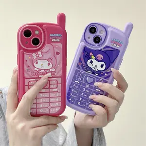 Мультяшный милый Sanrio Kuromi MyMelody мягкий креативный чехол для телефона для iPhone 14 13 12 11 Pro Max XR XS MAX X задняя крышка Y2k подарок девушке