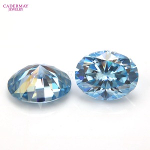 Cadermay Sea Blue Moissanite Gemstone Square Cushion Cut 1 To 4 Carat For Jewelry Making - Product Image 2