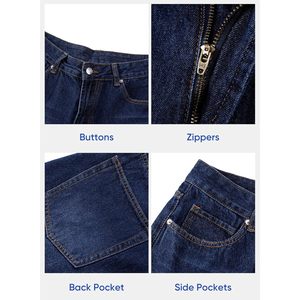 Pantalones Vaqueros Anchos para Hombre FOXA, Pantalones de Mezclilla de Pierna Ancha, Algodón de Peso Medio, Estilo Casual Urbano - Product Image 5