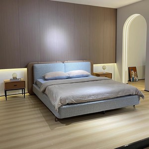 Modern Minimalistisch Bedmeubilair Italiaans Tatlin <span class=keywords><strong>Bed</strong></span> Set Kingsize Slaapkamer Gestoffeerd Lederen Stof <span class=keywords><strong>Bed</strong></span> High-<span class=keywords><strong>End</strong></span> - Product Image 3