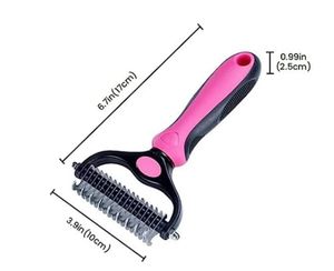 Stainless Steel Double Sided <b>Pet</b> Fur Knot Cutter Dog Grooming Shedding <b>Brush</b> for Long Hair Deshedding Eco-Friendly - Product Image 2