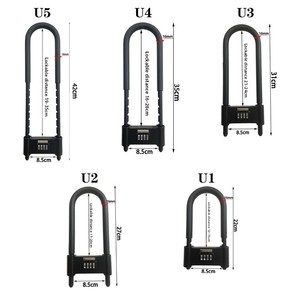 U-vormig combinatieglasdeurslot Volledig metalen elektrisch voertuig Fietsbeveiliging Codeslot Zorgvuldig geselecteerde hangsloten - Product Image 4
