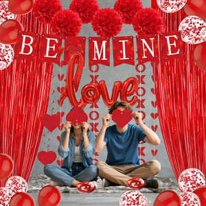 Guirnalda de Flores de Papel en Espiral con Forma de Corazón Rojo para el Día de San Valentín, Decoraciones Grandes Reutilizables para Fiestas, Bodas y Pedidas de Mano - Product Image 1
