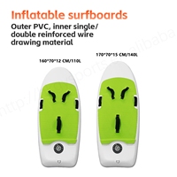 Tabla de Surf Inflable KUAYO Verde y Blanca de PVC de 110L/140L con Fibra de Carbono, Wing Foil, Hydrofoil, Kitesurfing, Ligera y de Bajo Drag