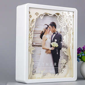 Trang Chủ Giáng Sinh Trang Trí 3D Ánh Sáng Lên Từ Ngữ Đám Cưới Khung Ảnh Kính Nhựa Giấy Chạm Khắc Khung Hộp Bóng - Product Image 2