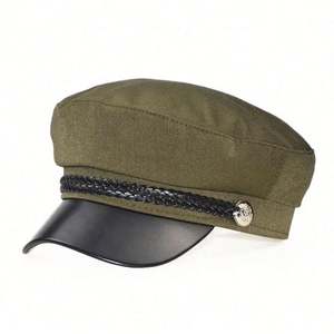 Gorro Boina Plana de Moda para Mujer, Diseño Trenzado, Protección Solar, Uso Diario, Pesca, Viajes al Aire Libre - Product Image 4