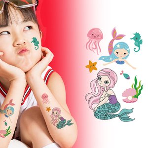 Mermaid Rifornimenti Del Partito Tatuaggi Temporanei per I Bambini Della <span class=keywords><strong>Sirena</strong></span> Festa di Compleanno Favorisce I Regali Per Le Ragazze Autoadesivo Del Tatuaggio - Product Image 1