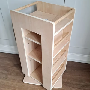 Estantería giratoria de lujo estantería de almacenamiento de juguetes estantería giratoria de madera estantería de almacenamiento - Product Image 1