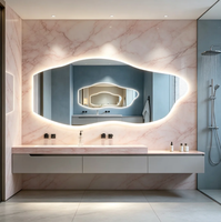 Miroir de salle de bain intelligent LED haut de gamme moderne, 3 couleurs réglables, anti-buée, OEM ODM