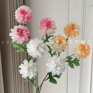 Flores Artificiales de Dalia Junheyuan, 3 Cabezas, Tallo Único, Arreglo Floral de Seda para Decoración de Bodas y Salas de Estar - Product Image 2