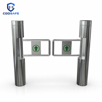 Portillon pivotant lecteur de cartes en acier inoxydable résistant aux intempéries avec moteur à balais et anti-écrêtage pour accès piétonnier