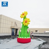 Fleurs gonflables géantes Fleurs publicitaires gonflables sur pied avec éclairage LED pour la scène de mariage