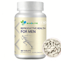Comprimés Composés en Gros pour Soins Reproductifs Masculins, 180 Pièces, Bouteille Blanche Personnalisée, Complément Nutritionnel pour Hommes