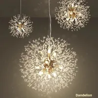 Luciole Cristal LED Lustre Salon Simple Moderne Pissenlit Conception Luminaires De Luxe Lustre En Cristal Moderne
