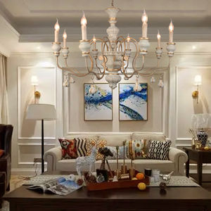 El más vendido, de 2 niveles de madera antiguo candelabro, estilo de granja tallado a mano para instalación colgante de restaurante o habitación - Product Image 3