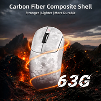 Ratón para Juegos ATTACK SHARK RS3 ULTRA de Fibra de Carbono Inalámbrico con Sensor PAW3955MAX de 8000Hz y 52000DPI, Ultraligero de 63g, Tri-Modo