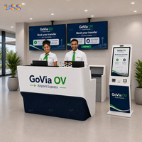 Comptoir de Check-in en Corian Personnalisé et Élégant pour Service Express Aéroportuaire, Fabrication Chinoise BSS, Comptoir de Check-in en Surface Solide Durable