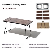 Mobi Jardin Portable En Aluminium En Plein Air Glamping Table Noyer Noir Finition Pliable Barbecue Camping Meubles