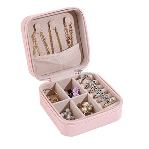 Portable Jewelry Box Ring Necklace Earring Storage Organizer Compact Travel Case With Compartments For Women And Girls - Product Image 5