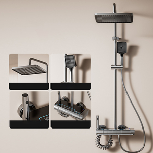 ชุดฝักบัวอาบน้ำแบบดิจิตอล LED รุ่นใหม่ HLK พร้อมฝักบัวมือถือ <span class=keywords><strong>วาล์ว</strong></span>ผสมน้ำร้อนน้ำเย็น สำหรับห้องน้ำ ขายส่ง - Product Image 2