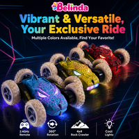 Voitures télécommandées Belinda Crack Dinosaur Stunt RC 2.4G avec lumières LED, voitures RC Drift Crawler pour enfants, jouets cadeaux pour enfants