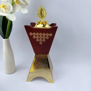 Middle East BAKHOOR Arab new incense burner wholesale New four-corner charcoal stove with metal lid Hot sale popular fragrance