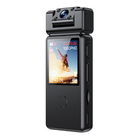 Mrobo D9 1080P Vücuda Takılabilir Kamera, 180 °   Döndürülebilir Lensli, Kızılötesi Gece Görüşlü, Sesli ve Görüntülü Kayıt Cihazı, Arka Klipsli