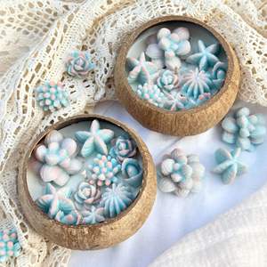 Velas Aromáticas Orgánicas LANJO en Forma de Cáscara de Coco para Otoño, Acción de Gracias, Diwali, Fiestas, Bares, Decoración del Hogar en Frascos de Vidrio Hechos a Mano - Product Image 1