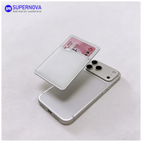 Porte-cartes magnétique personnalisable avec revêtement par sublimation, portefeuille arrière en cuir PU pour cartes, idéal pour logo d'entreprise