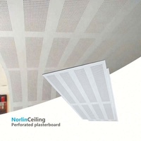 Plaque de plâtre perforée recouverte de vinyle pour faux plafond décoratif acoustique, conception insonorisante sans joint