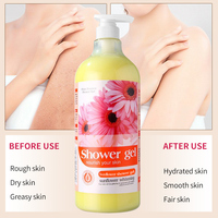 Gel Douche Exfoliant Éclaircissant 1380ml à la Niacinamide et aux Acides Aminés, Lavant Corporel au Squalane, Parfum Longue Durée