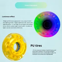 WEIZHONG Roues de trottinette et de patins à roulettes légères de haute qualité, patins en ligne 64 mm avec moyeux lumineux, matériau PP+PU durable, pour adultes