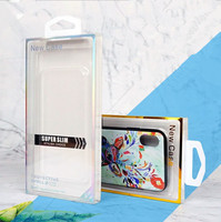 Étui de téléphone en plastique transparent chargeur accessoires de téléphone boîte d'emballage étui de téléphone intelligent au détail boîte de papier d'emballage avec la main