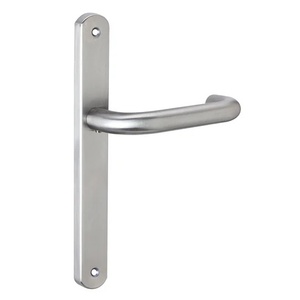 Manija de Puerta Moderna Estándar/Estrecha de Acero Inoxidable con Placa Ovalada para Puertas de Madera Interiores/Exteriores con Fácil Instalación - Product Image 1