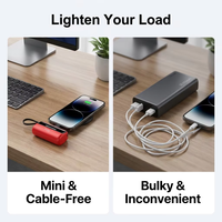 Magnetische Kabellose Powerbank 5000mAh Versteckter Ständer PD 22,5W/20W Ultraflach Tragbar 2-in-1 Akku Typ-C Ein-/Ausgang Universal
