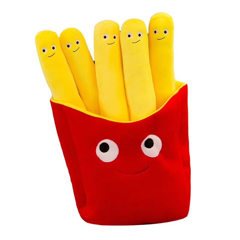 XUX 30cm French Fries Plush Toy Pillow Creative Pizza Burger Plush Chips Store Decorations Photography Props Sofa Wholesale