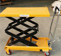 Plateforme élévatrice à ciseaux mobile manuelle hydraulique à pompe à pied, capacité de levage 100/200 cm, charge 500/1000 kg