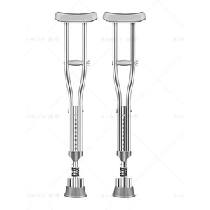Béquilles sous-bras Ruwith en acier inoxydable réglables antidérapantes pour la récupération des fractures et le soutien à la marche des adultes - Product Image 5