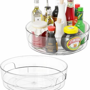 Plateau rotatif de rangement pour épices de cuisine Cheng, étagère ronde en plastique pour bouteilles d'assaisonnements, usage domestique - Product Image 3