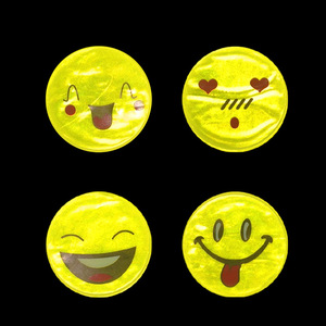 Pegatinas reflectantes con cara sonriente Yueli para mochila de bicicleta, uso en exteriores, diseño de dibujos animados, material metálico - Product Image 4